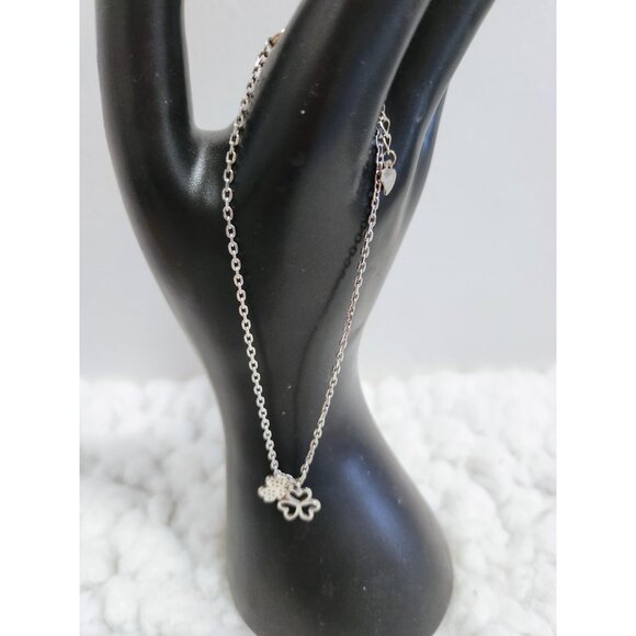 Ankle Bracelet Silver Three Leaf Clover - Picture 1 of 10